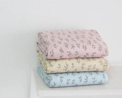 Leaf Cotton Double Gauze Fabric, Prewashed Cotton Double Gazue, Baby Fabric, Quality Korean Fabric - 56 Inches Wide - By the Yard /39639