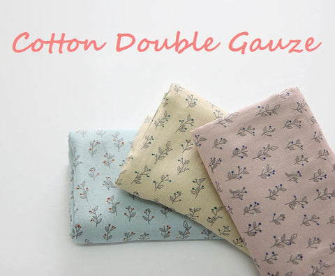 Leaf Cotton Double Gauze Fabric, Prewashed Cotton Double Gazue, Baby Fabric, Quality Korean Fabric - 56 Inches Wide - By the Yard /39639