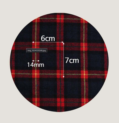 Red Plaid Polyester Christmas Fabric - Quality Korean Christmas Checkered Fabric - By the Yard /51789