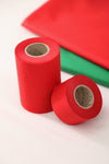 Christmas Cotton Twill Roll Bias in Solid Red - Quality Korean Bias Tape, 4cm or 10 cm Width By the Roll /70250