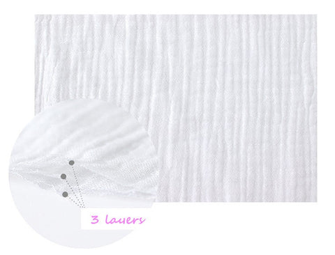 Wrinkled Triple Cotton Gauze, Three Layers, Crinkle Gauze, Yoryu Gauze, Quality Korean Fabric - 59 Inches Wide - By the Yard /42503