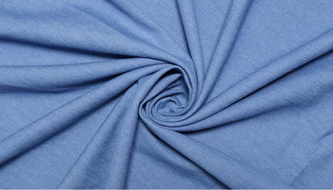 Cotton Denim Fabric, Prewashed Denim Fabric, Blue Denim, Cream, Light Blue, Blue, Deep Blue, Quality Korean Fabric - By the Yard /52034