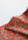 Wild Flowers Cotton Fabric, Floral Fabric, Orange, Digital Printing, Quality Korean Fabric - Fabric By the Yard /89818