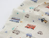 Triple Gauze Fabric, London Trip, Wrinkled Gauze, Crinkle Gauze, London Bus Fabric, Quality Korean Fabric - By the Yard /42781