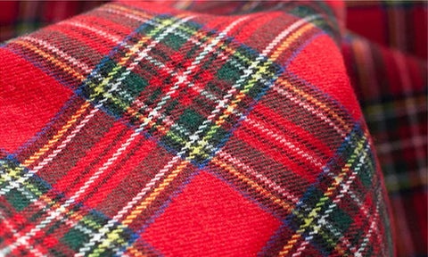 Scotland Check Cotton Fabric, Brushed Fabric, Plaid Cotton Fabric, Christmas Colors - Red or Navy- Quality Korean Fabric, By the Yard /69455