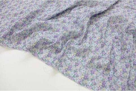 Lovely Floral Cotton Double Gauze Fabric, Purple Flower Gauze, Baby Fabric, Quality Korean Fabric - 59 Inches Wide - By the Yard 3/0292