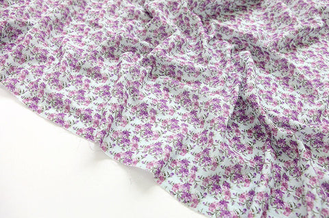 Lilies Cotton Double Gauze Fabric, Purple Flower Gauze, Baby Fabric, Quality Korean Fabric - 59 Inches Wide - By the Yard 3/11184