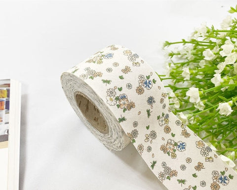 4 cm So Flowery Cotton Bias - Choice of 3 Colors - 10 yards - By the Roll / 40707