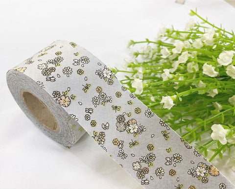4 cm So Flowery Cotton Bias - Choice of 3 Colors - 10 yards - By the Roll / 40707