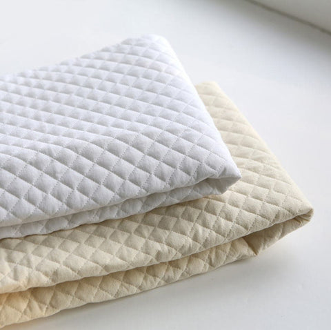 Quilted Cotton Fabric, Pre-washed Solid Cotton Fabric, Quality Korean Fabric - White or Natural - Fabric By the Yard /52121