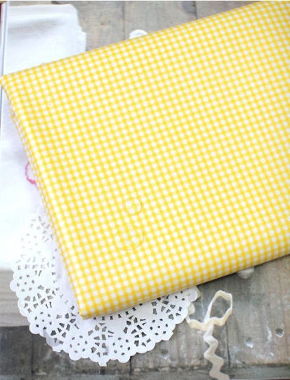 Waterproof Fabric Small Plaid, Quality Korean Fabric - Red, Green, Yellow, Blue, Pink - By the Yard /53841