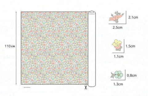 Flowers Cotton Double Gauze Fabric, Floral Gauze Fabric, Two Layers Cotton Gauze Fabric, Quality Korean Fabric - By the Yard /43560