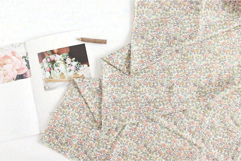 Flowers Cotton Double Gauze Fabric, Floral Gauze Fabric, Two Layers Cotton Gauze Fabric, Quality Korean Fabric - By the Yard /43560