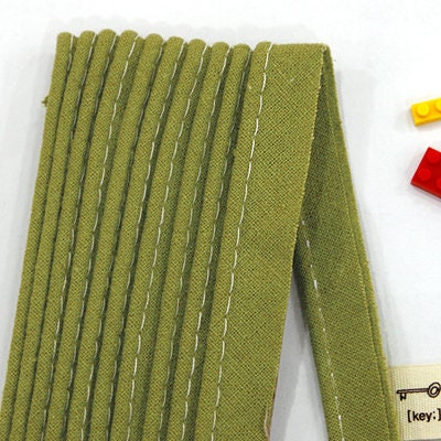 Natural Linen Piping Tape - In Olive Green - 3 yards - One pack / 81699