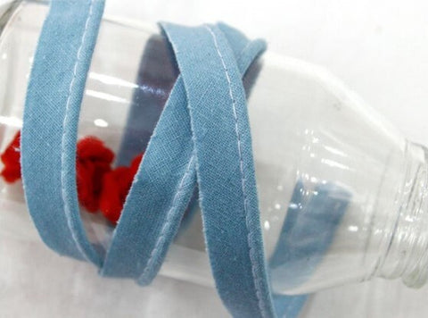 Natural Linen Piping Tape - In Indi-Blue - 3 yards - One pack / 81696