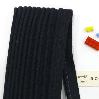 Natural Linen Piping Tape - In Navy - 3 yards - One pack / 81694