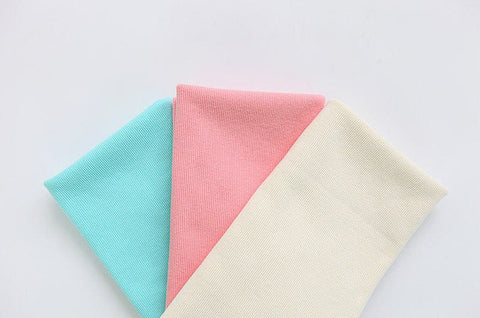 Ribbing Cotton Poly Rib Knit Fabric, Binding Knit Fabric, Hem Fabric, Quality Korean Fabric - Ivory, Mint, Pink - By Half Yard /42958