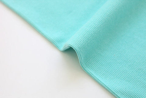Ribbing Cotton Poly Rib Knit Fabric, Binding Knit Fabric, Hem Fabric, Quality Korean Fabric - Ivory, Mint, Pink - By Half Yard /42958