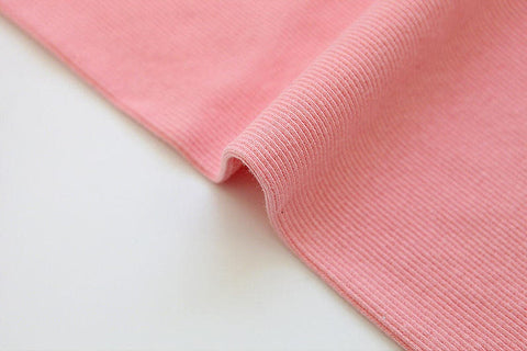 Ribbing Cotton Poly Rib Knit Fabric, Binding Knit Fabric, Hem Fabric, Quality Korean Fabric - Ivory, Mint, Pink - By Half Yard /42958