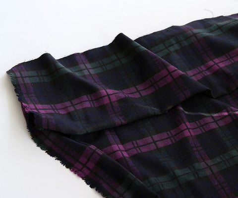 Brushed Checker Cotton Fabric, Tartan Check Fabric, Winter Fabric, Warm Fabric, Plaid Fabric, Quality Korean Fabric - By the Yard /52285