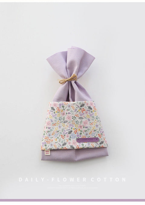 Lavender Fat Quarters Bundle, Cotton Fabric Bundle, Lavender Flowers, Check and Solid Lavender - Set of Three, Korean Fabric /42182