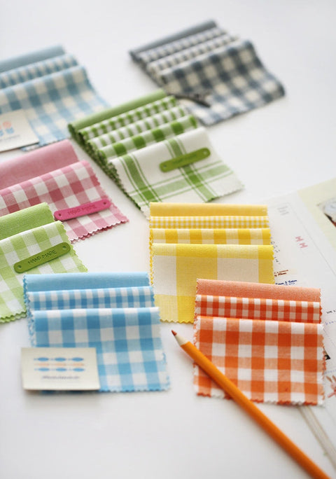 Yellow Cotton Checker Fabric, Yarn Dyed Cotton Fabric, 2 mm, 9 mm, 30 mm Checks or Solid Yellow, Quality Korean Fabric - By the Yard /78574