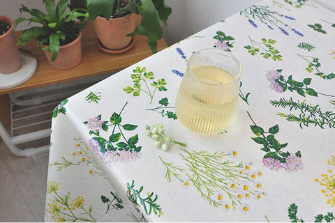 Herb Garden Laminated Cotton Linen Blend Fabric, Non-glossy Laminate Fabric, Quality Korean Fabric - By the Yard /52383