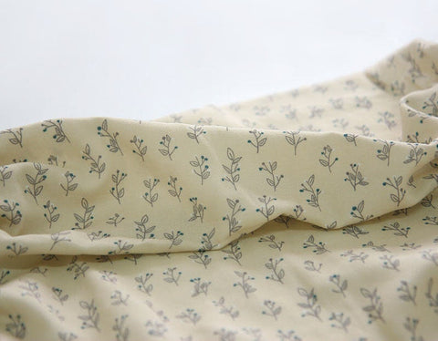 Leaf Cotton Double Gauze Fabric, Prewashed Cotton Double Gazue, Baby Fabric, Quality Korean Fabric - 56 Inches Wide - By the Yard /39639