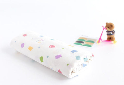 Organic Cotton Double Gauze, Jelly Bears Cotton Gauze, GOTS Certified, Hearts Cotton Gauze, Quality Korean Fabric - By the Yard /51099