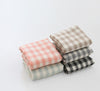Checkered Cotton Double Gauze Fabric, Double Sided Gauze Fabric, Quality Korean Fabric - 59" Wide - in 4 Colors - By the Yard / 26080