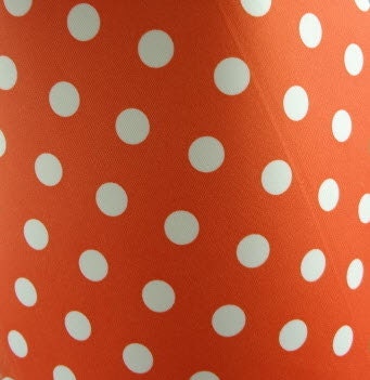 Waterproof White Dots on Orange, Polka dot Waterproof Fabric, Quality Korean Fabric - Fabric By the Yard WM /6042