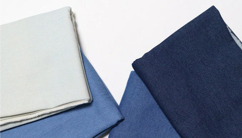 Cotton Denim Fabric, Prewashed Denim Fabric, Blue Denim, Cream, Light Blue, Blue, Deep Blue, Quality Korean Fabric - By the Yard /52034