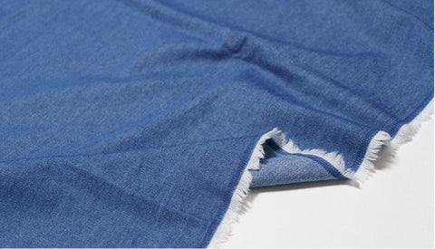 Cotton Denim Fabric, Prewashed Denim Fabric, Blue Denim, Cream, Light Blue, Blue, Deep Blue, Quality Korean Fabric - By the Yard /52034