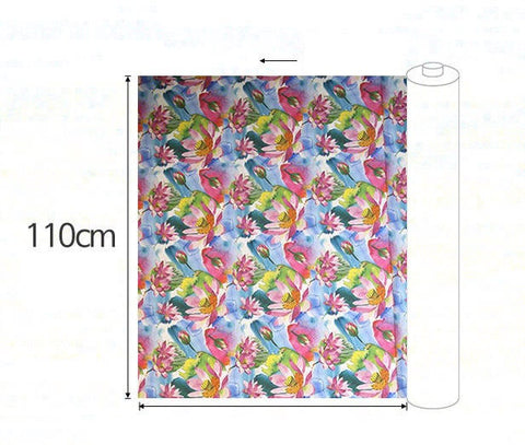 Lotus Flowers Cotton Fabric, Floral Fabric, Digital Printing, Quality Korean Fabric - Fabric By the Yard /52540