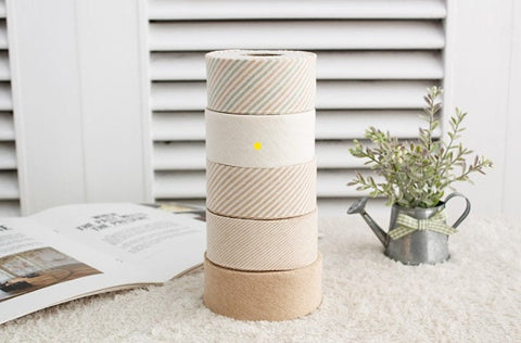 Mini-Stripe Cotton Jersey Knit 4 cm Bias - 5 Styles - 10 yards, By the Roll / 70791