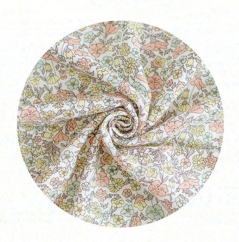 Flowers Cotton Double Gauze Fabric, Floral Gauze Fabric, Two Layers Cotton Gauze Fabric, Quality Korean Fabric - By the Yard /43560