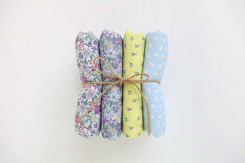 Yellow Flowers Cotton Double Gauze Fabric, Floral Gauze Fabric, Two Layers Cotton Gauze Fabric, Quality Korean Fabric - By the Yard 463131/
