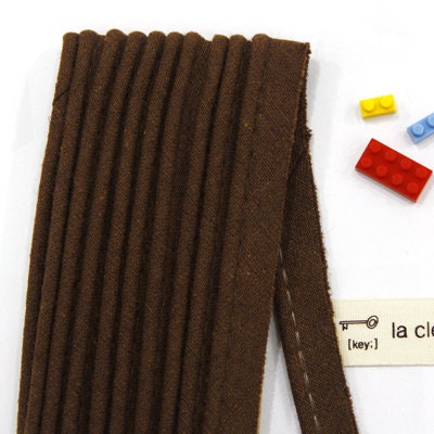 Natural Linen Piping Tape - In Choco Brown - 3 yards - One pack / 81707