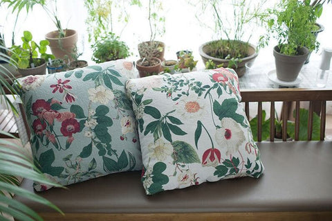 Floral Linen Blend Fabric, Big Flower Cotton Linen - Natural, Mint, Black - Quality Korean Fabric, Cotton Linen Fabric By the Yard /52946