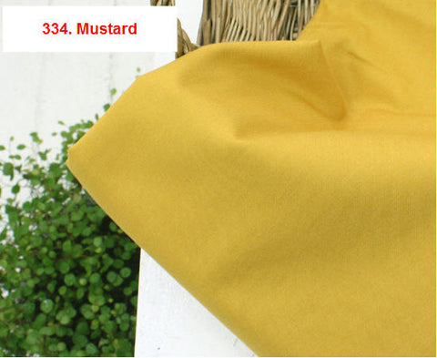 High Quality Solid Cotton Fabric - Sky Blue, Mustard or Brown - By the Yard /41179