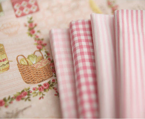 Light Pink Stripe 2 mm Cotton Fabric per Yard 23711