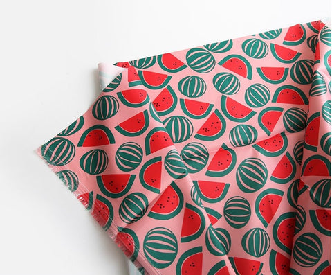 Watermelons Waterproof Fabric - In Green or Pink - By the Yard / 53625