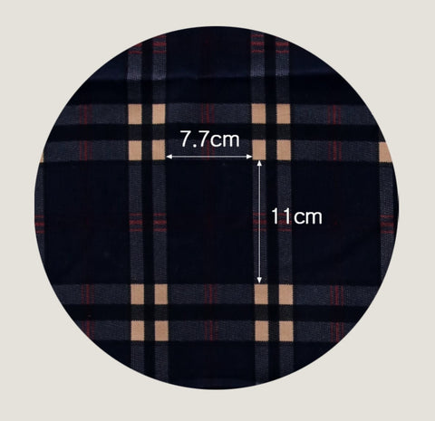 Fine Wale Checkered Cotton Blend Corduroy Fabric, Quality Korean Fabric - Red or Navy - By the Yard /53086