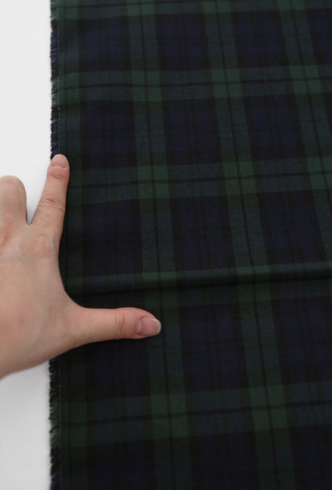 Matte Laminated Plaid Cotton Fabric - Quality Korean Fabric By the Yard / 53217