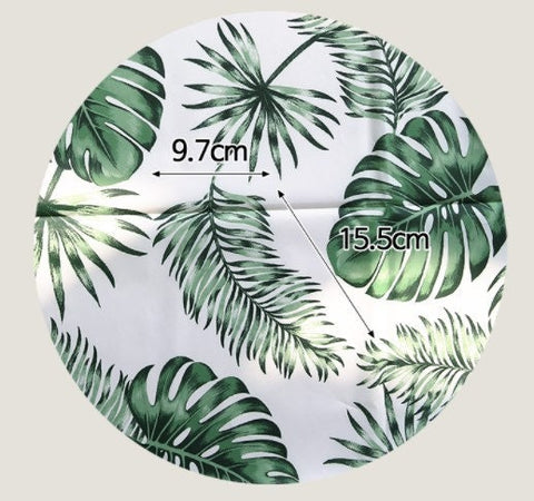 Hawaiian Palm Trees Waterproof Fabric - In Green or Blue - By the Yard / 53626