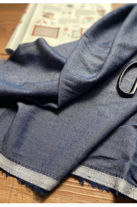 Blue Yarn-Dyed Smooth Rayon Fabric - By the Yard / 54173