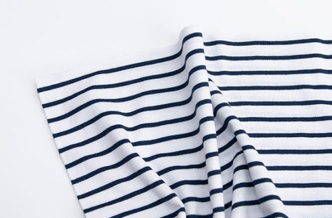 4 mm Striped Cotton Knit Fabric - In 11 Colors- 70 Inches Wide - By the Yard / 54244