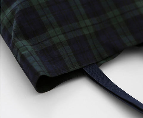 Matte Laminated Plaid Cotton Fabric - Quality Korean Fabric By the Yard / 53217