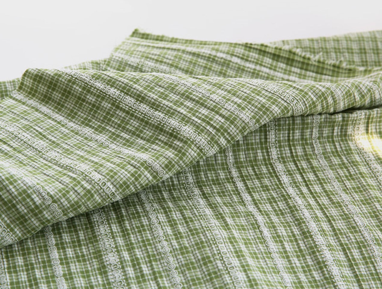Checkered Prewashed Cotton Blend Fabric in 8 Colors Land of Oh Fabrics