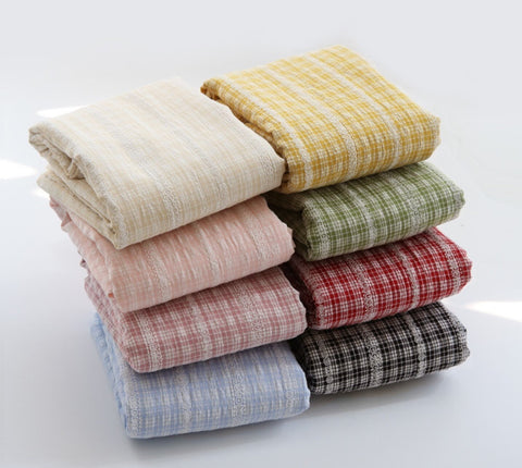 Checkered Prewashed Cotton Blend Fabric - in 8 Colors - By the Yard / 54414